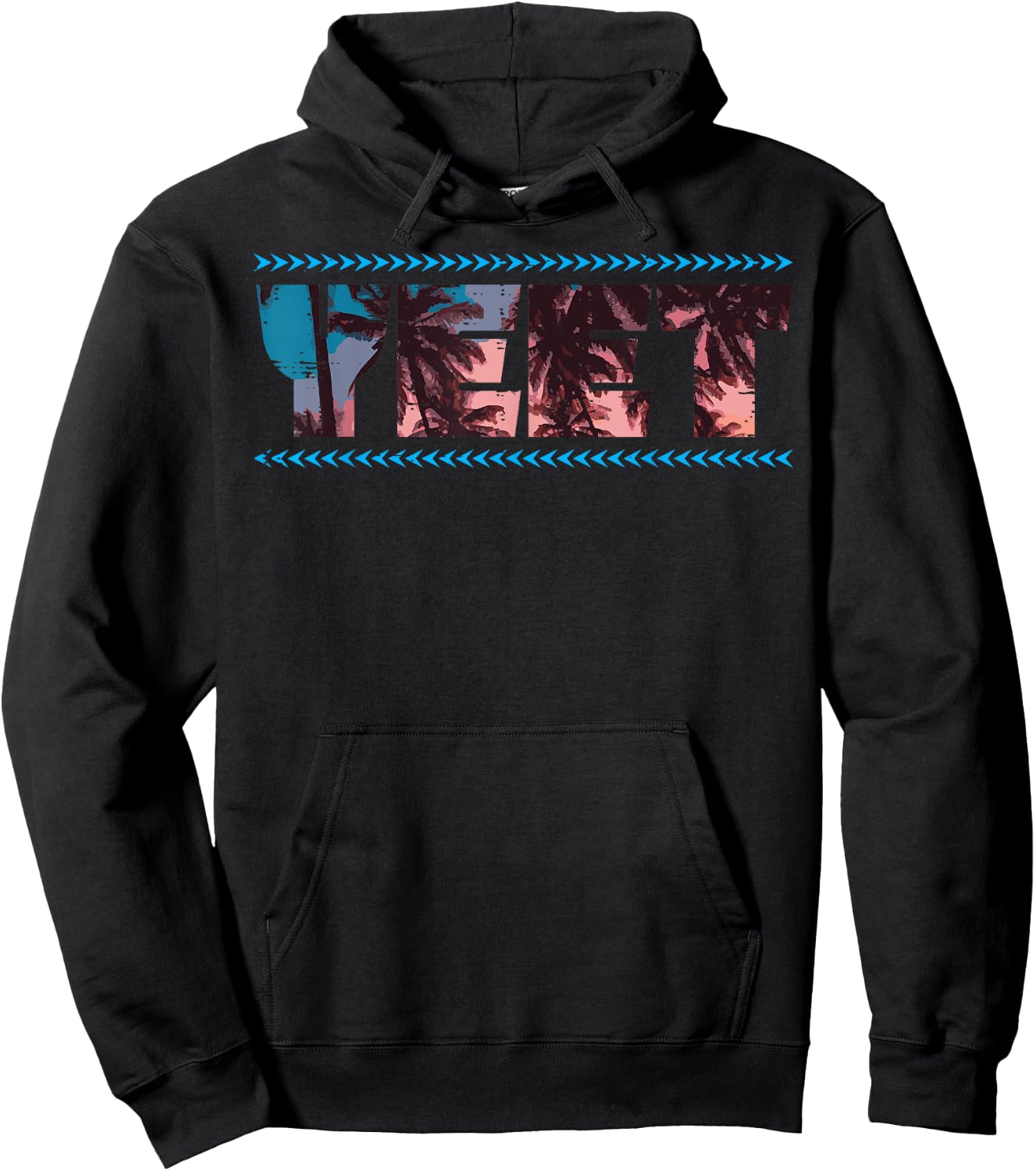 Yeet Palm Trees Funny Saying Slang Men Women Kids Boys Girls Hoodie - Hoodie | Black