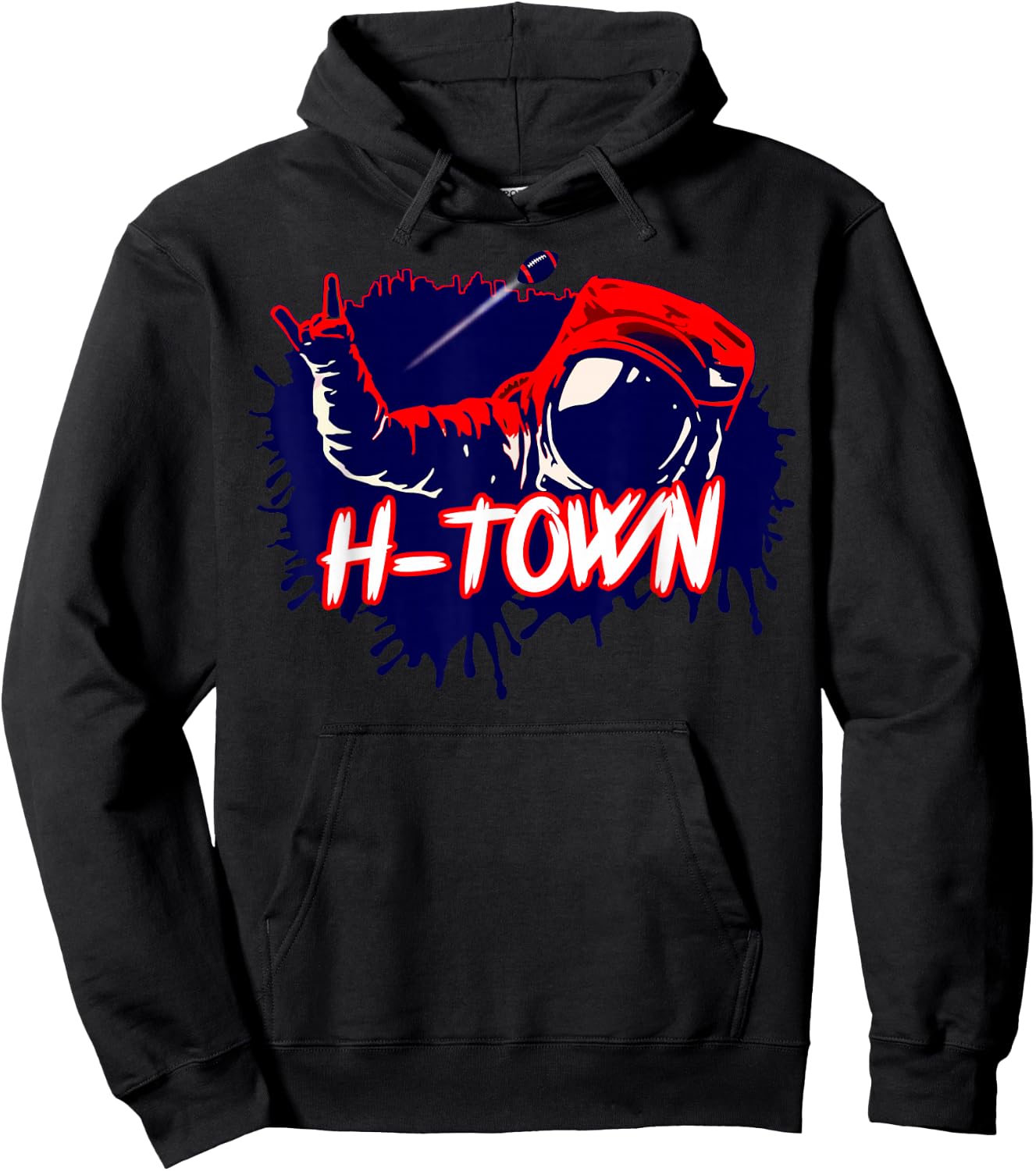 Houston Texas Astronaut H-Town Hand Sign - Houston Football Hoodie - Hoodie | Black