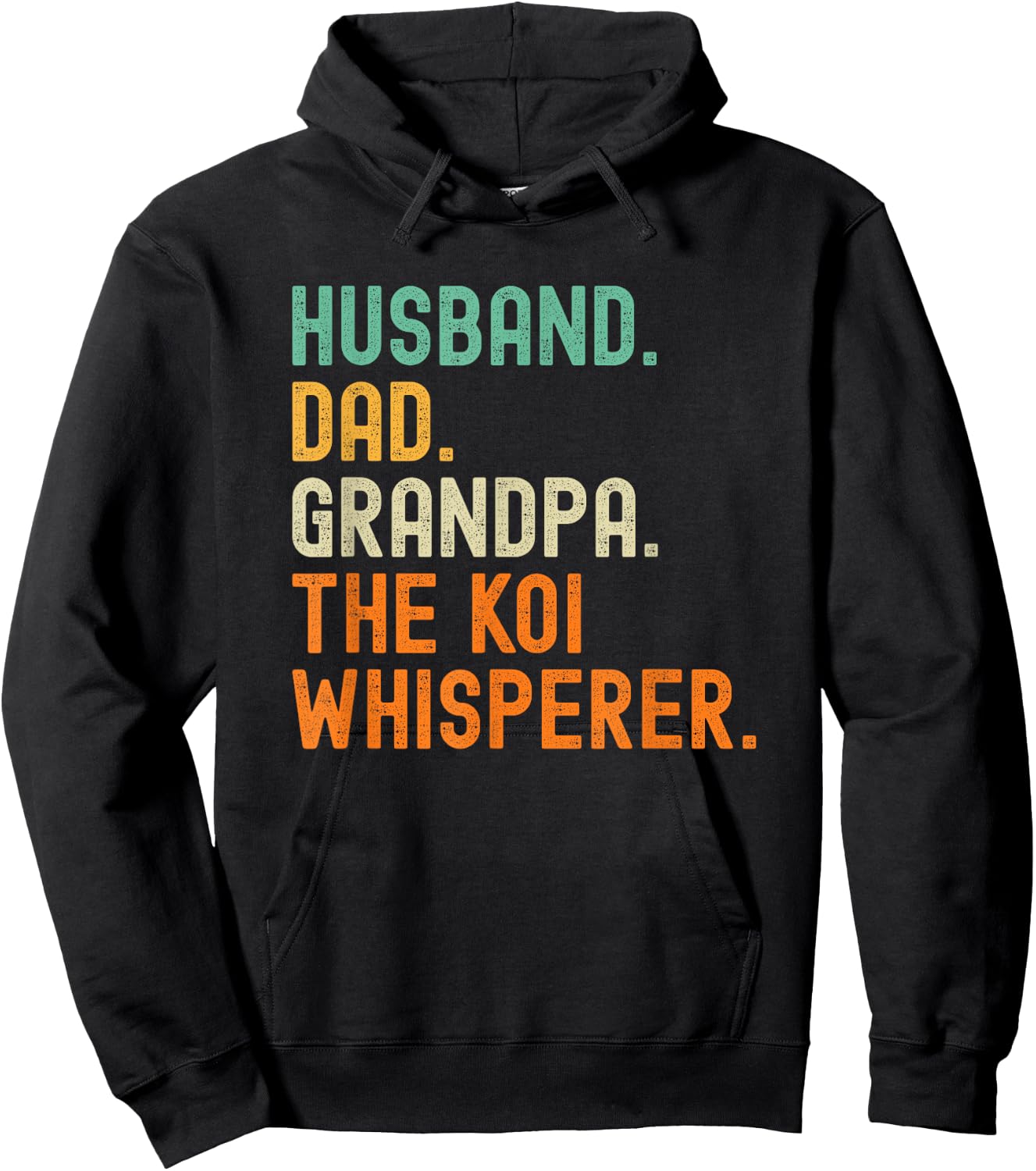 Husband Dad Grandpa the Koi Whisperer Distressed Hoodie - Hoodie | Black