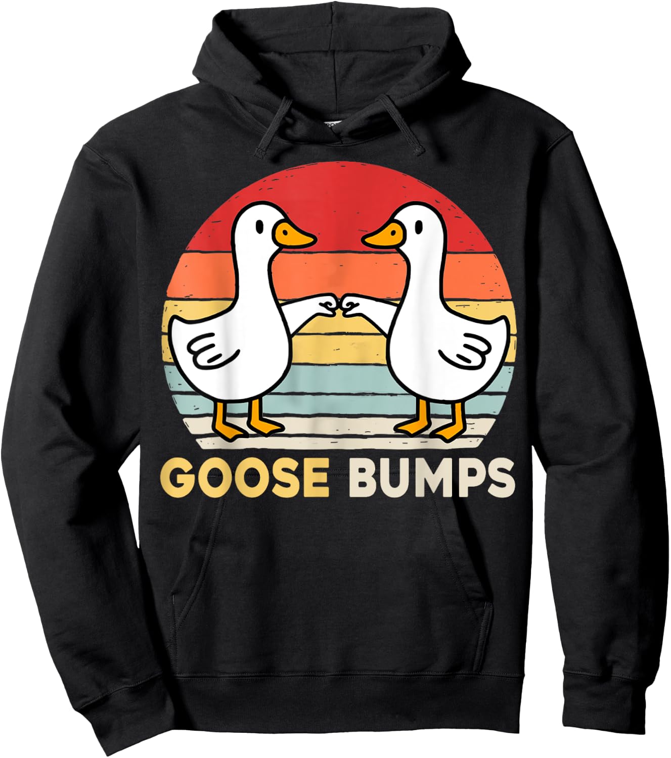 Funny Goose Bumps Humorous Pun Silly Goose Dad Joke Hoodie - Hoodie | Black