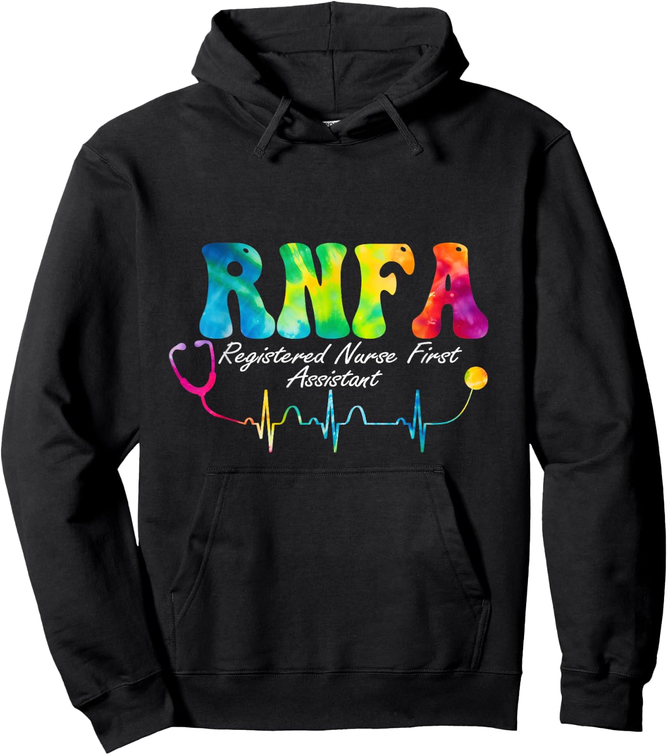 RNFA Nurse Registered Nurse First Assistant Nursing Tie Dye Hoodie - Hoodie | Black