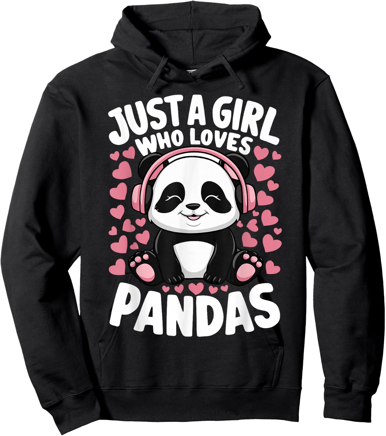 Cute Panda Just A Girl Who Loves Pandas Hoodie - Hoodie | Black