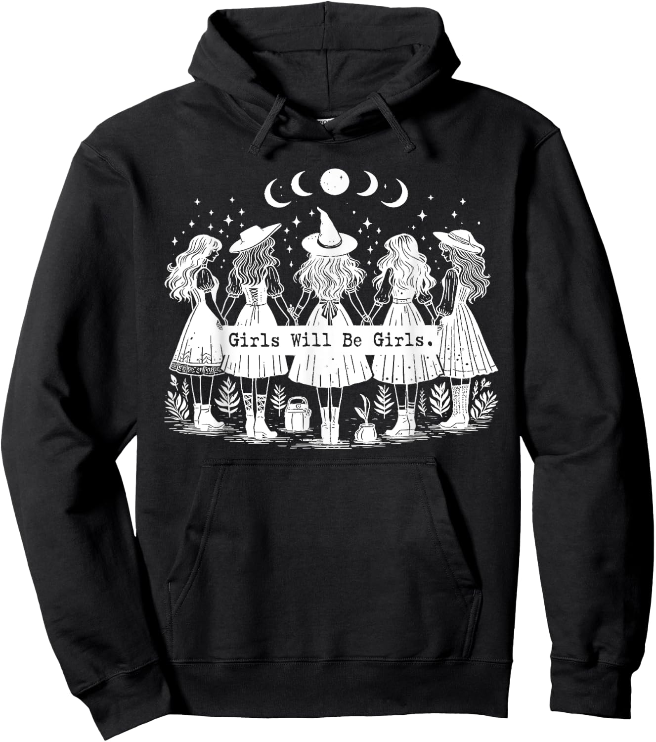 Trick Or Treat Witch Witches Girl Will Be Girls Halloween Hoodie - Hoodie | Black