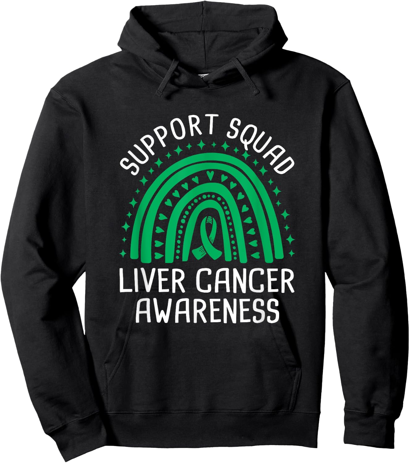 Support Squad Liver Cancer Awareness Hoodie - Hoodie | Black