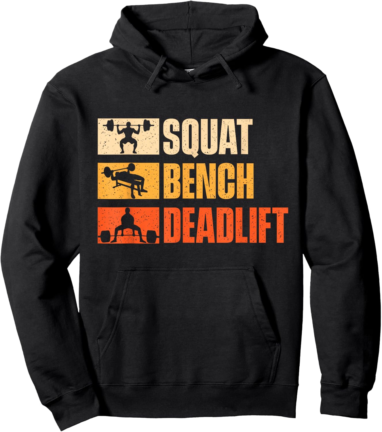 Squat Bench Deadlift - Workout Gym Weightlifting Hoodie - Hoodie | Black