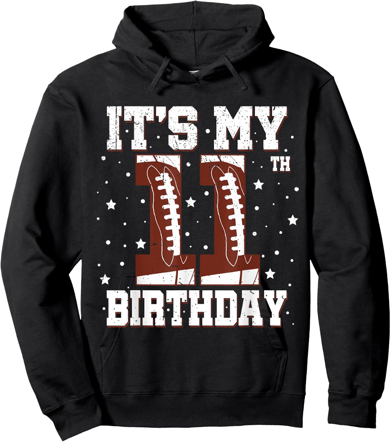 Kids It's My 11th Birthday Boy 11 Year Old Football Player Hoodie - Hoodie | Black