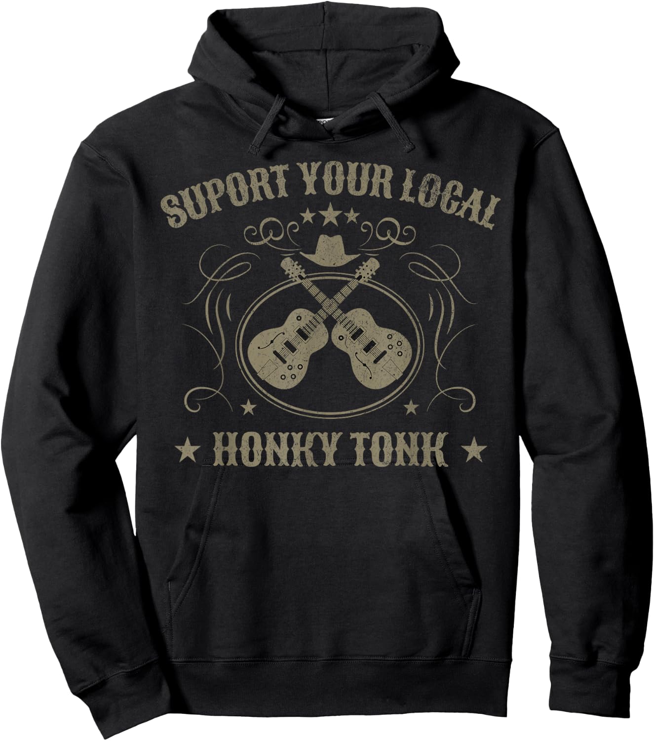 Support Your Local Honky Tonk Country Music Bar Hoodie - Hoodie | Black