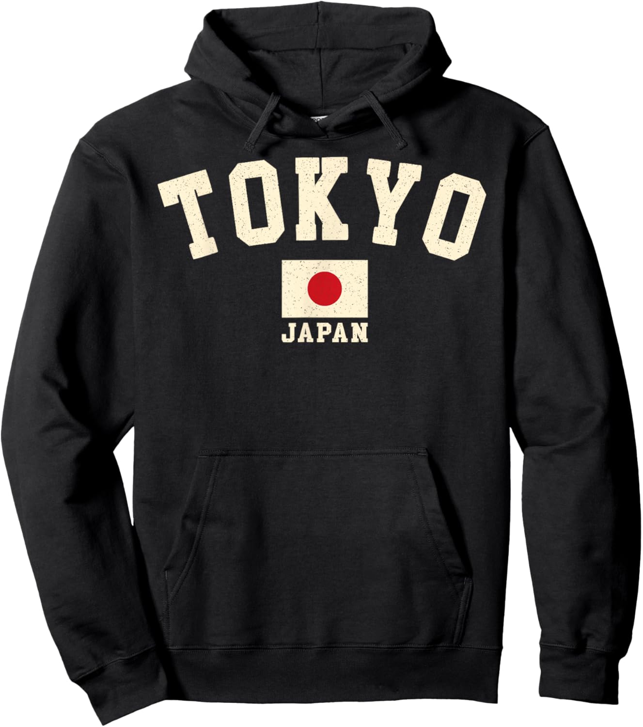 Vintage Tokyo Japan Japanese Flag Souvenir Retro Graphic Hoodie - Hoodie | Black