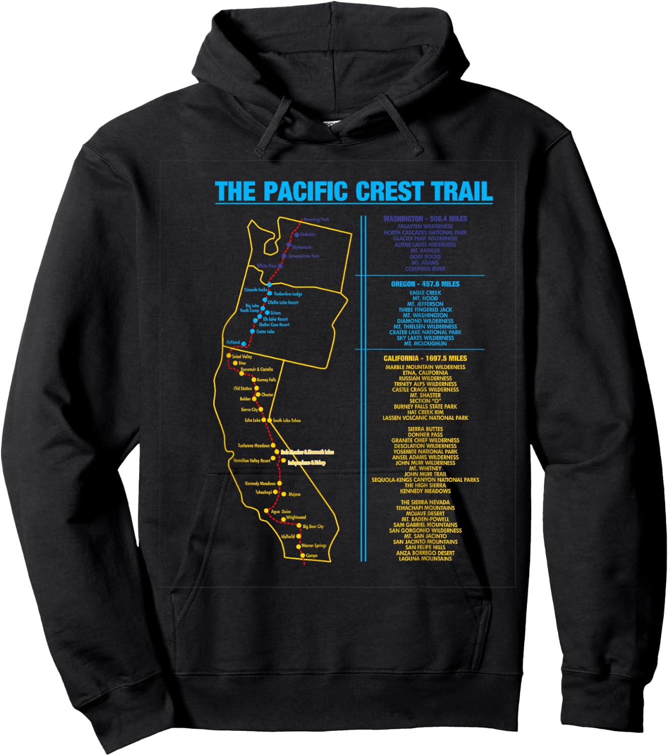 Pacific Crest Trail thru hiking shirt gift Hoodie - Hoodie | Black