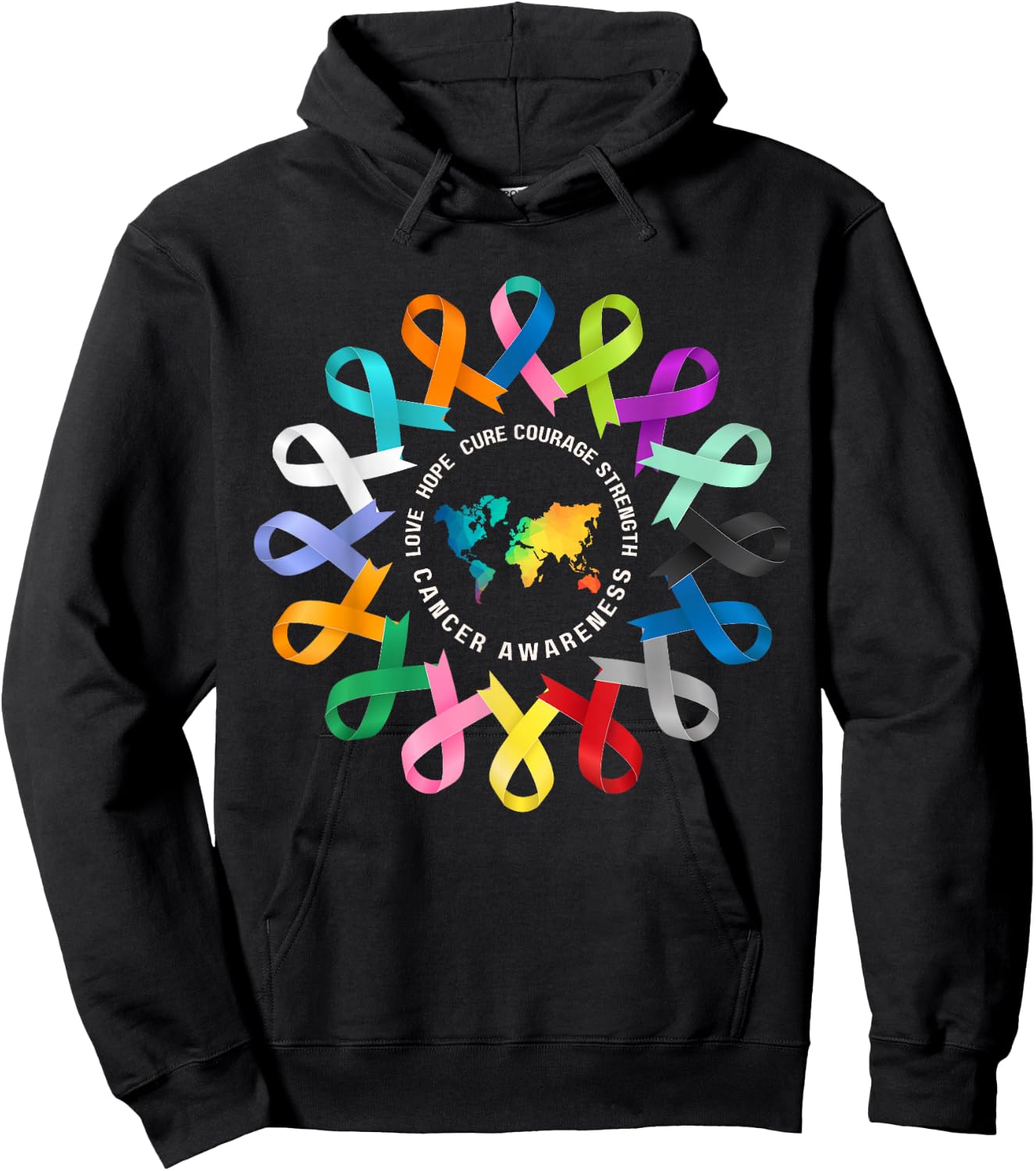 All Cancer Matters Awareness Fight Cancer Ribbon Support Hoodie - Hoodie | Black