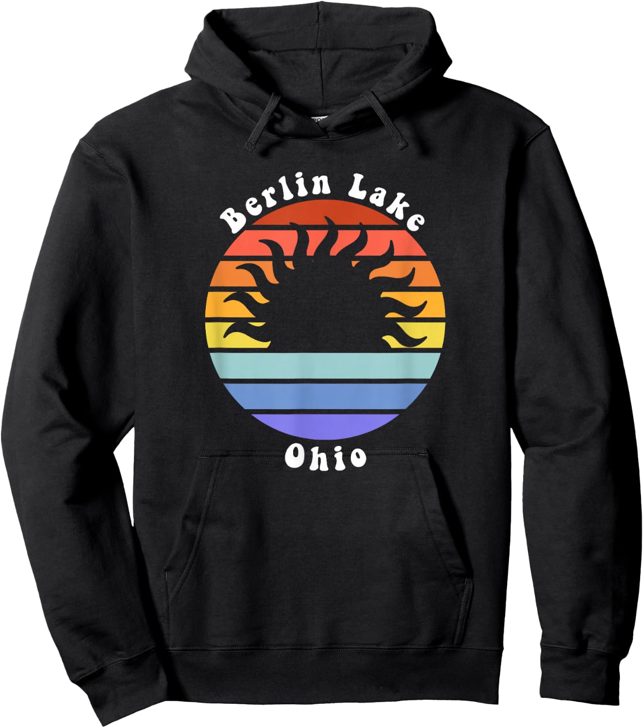 Berlin Lake Ohio OH Sunset Souvenir Vacation Hoodie - Hoodie | Black