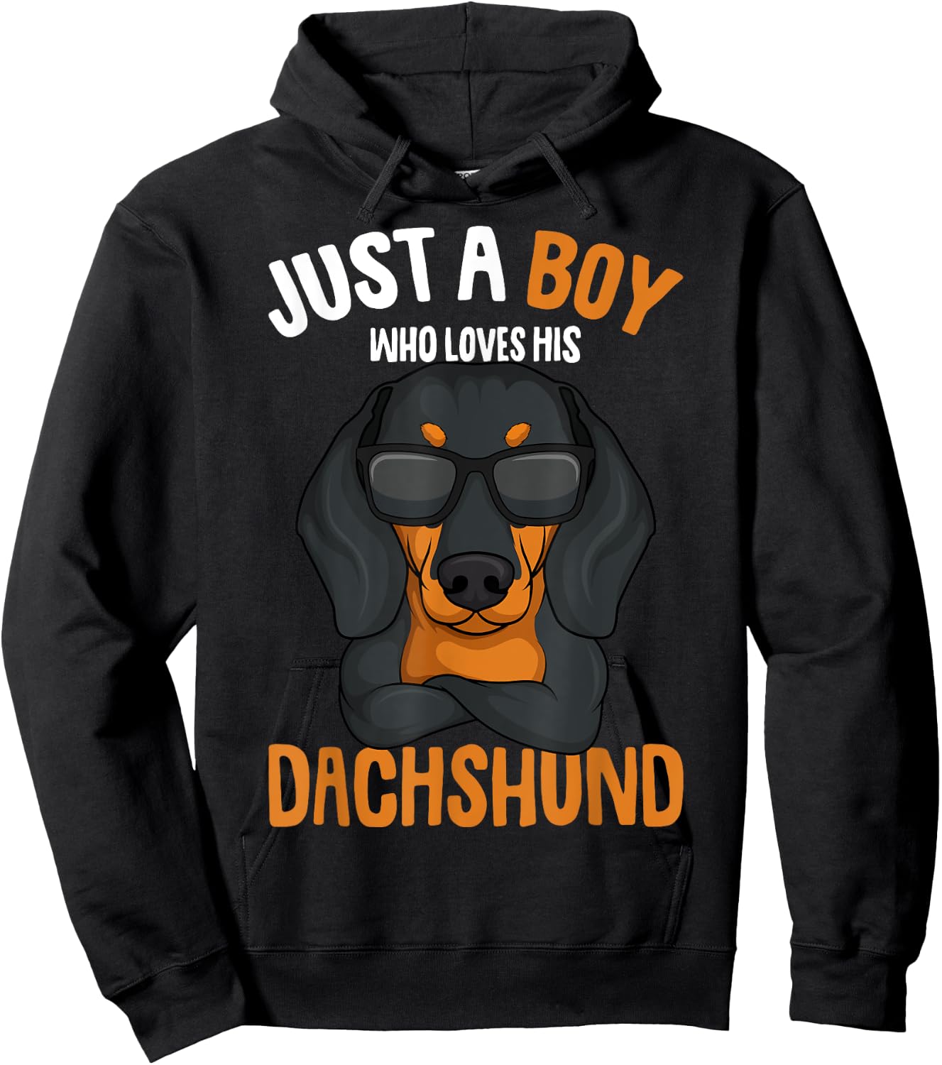 Just a Boy who loves his Dachshund Weiner Dog Kids Boys Hoodie - Hoodie | Black