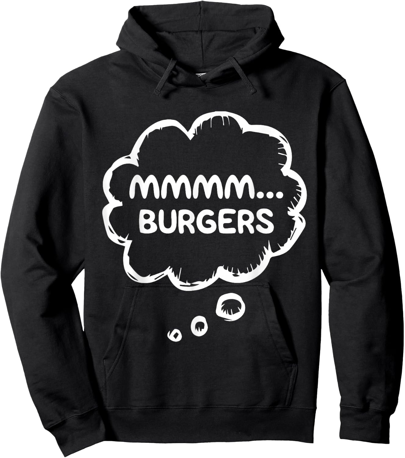 Mmmmm... Burgers Funny Food BBQ Cookout Humor Meat Lover Hoodie - Hoodie | Black
