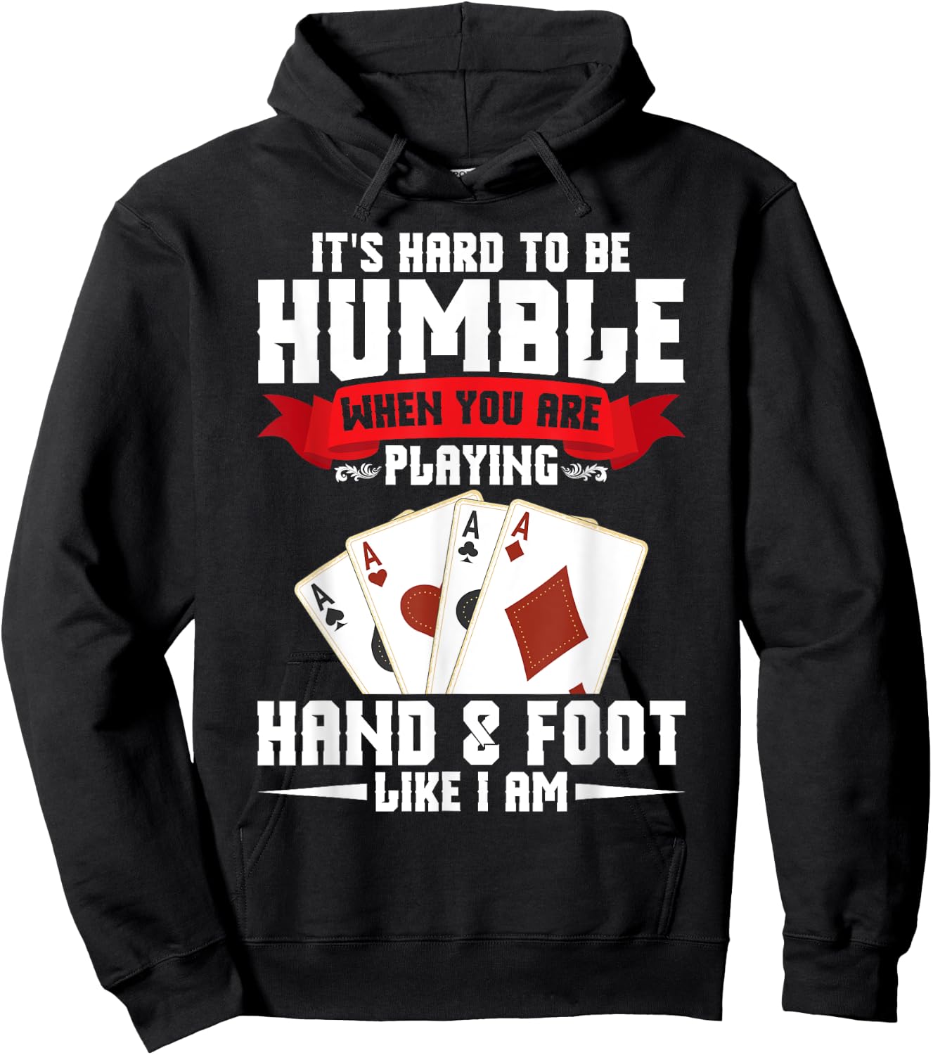 Hand and Foot Cards Set & Hand Foot Clothes -Adults, -Kids Black Small Modern Crew Collar Short Sleeve Hoodie - Hoodie | Black
