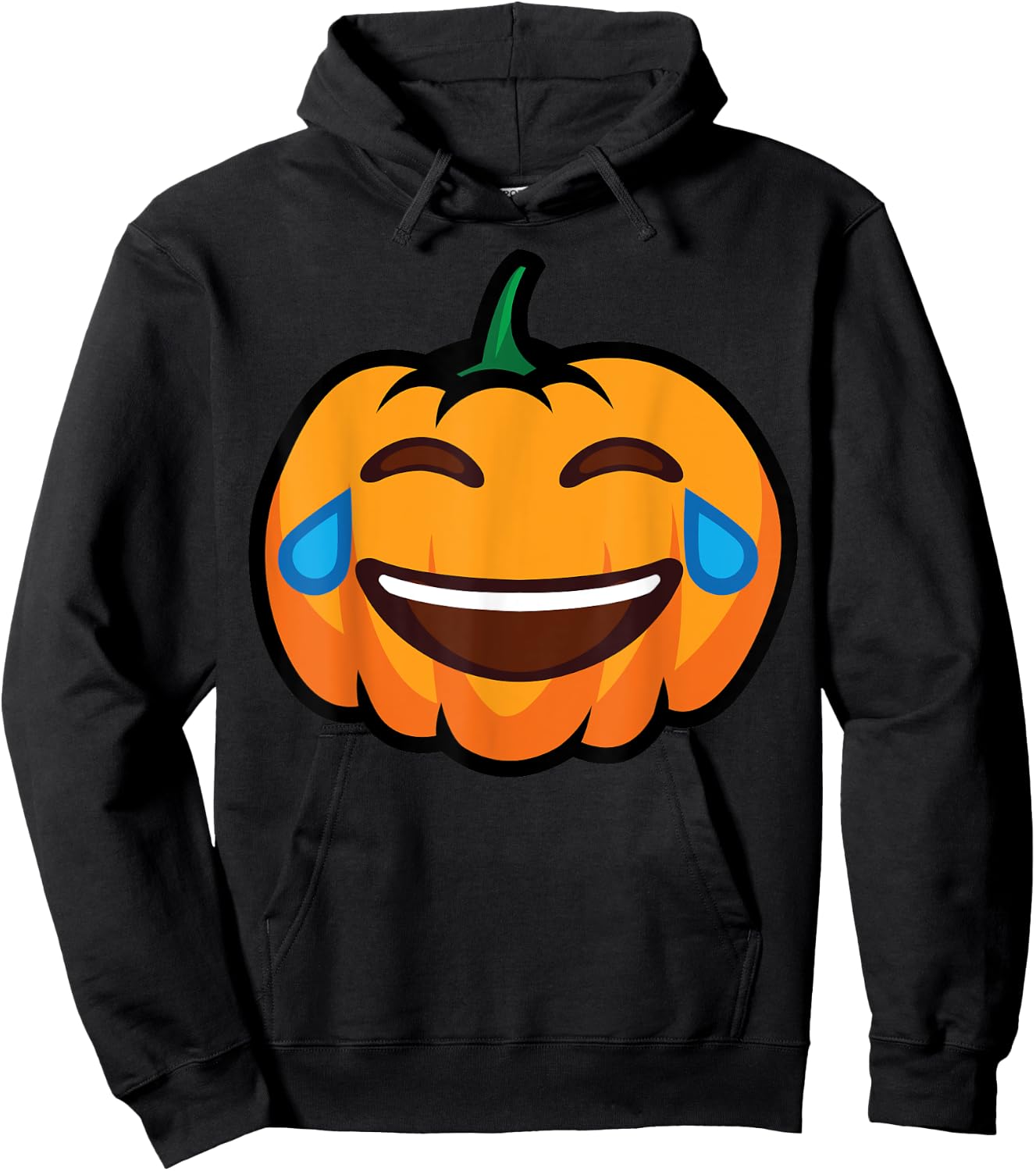 Pumpkin Two Eyes Wink Cry With Big Smile Halloween Costume Hoodie - Hoodie | Black