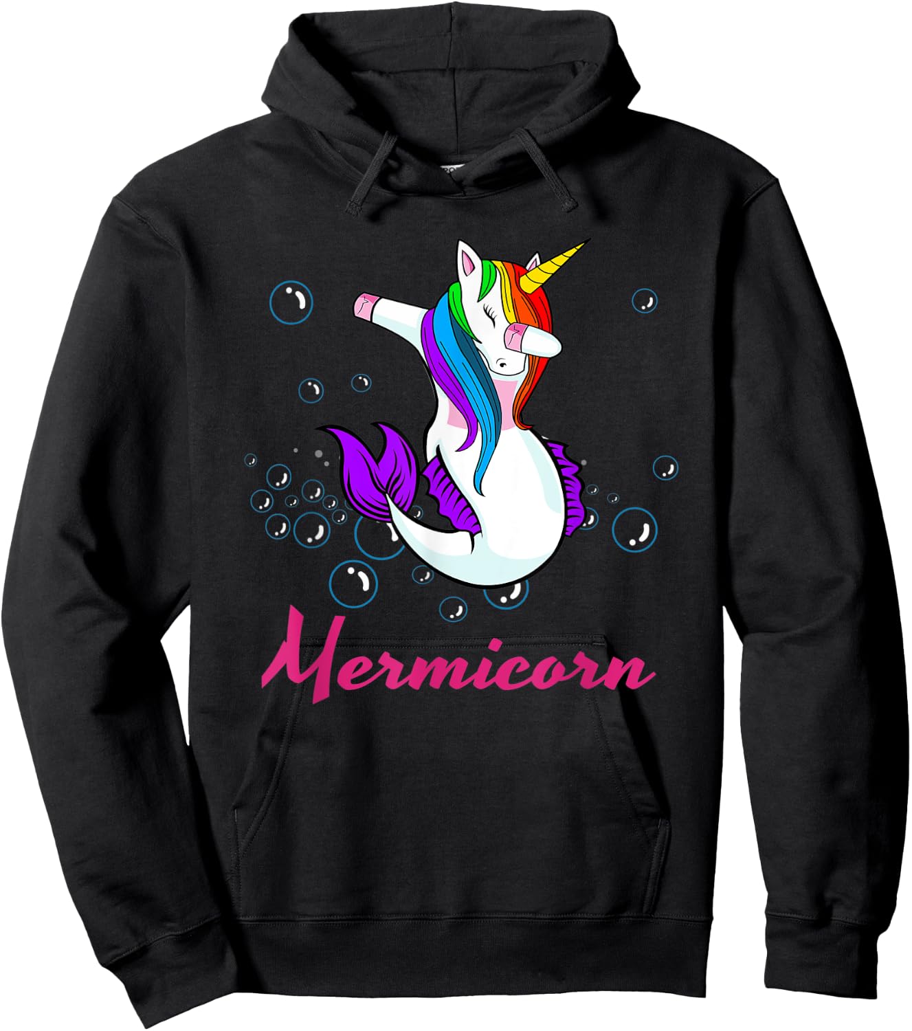 Mermicorn Unicorn Gift Girls Funny Unique Mermaid Hoodie - Hoodie | Black