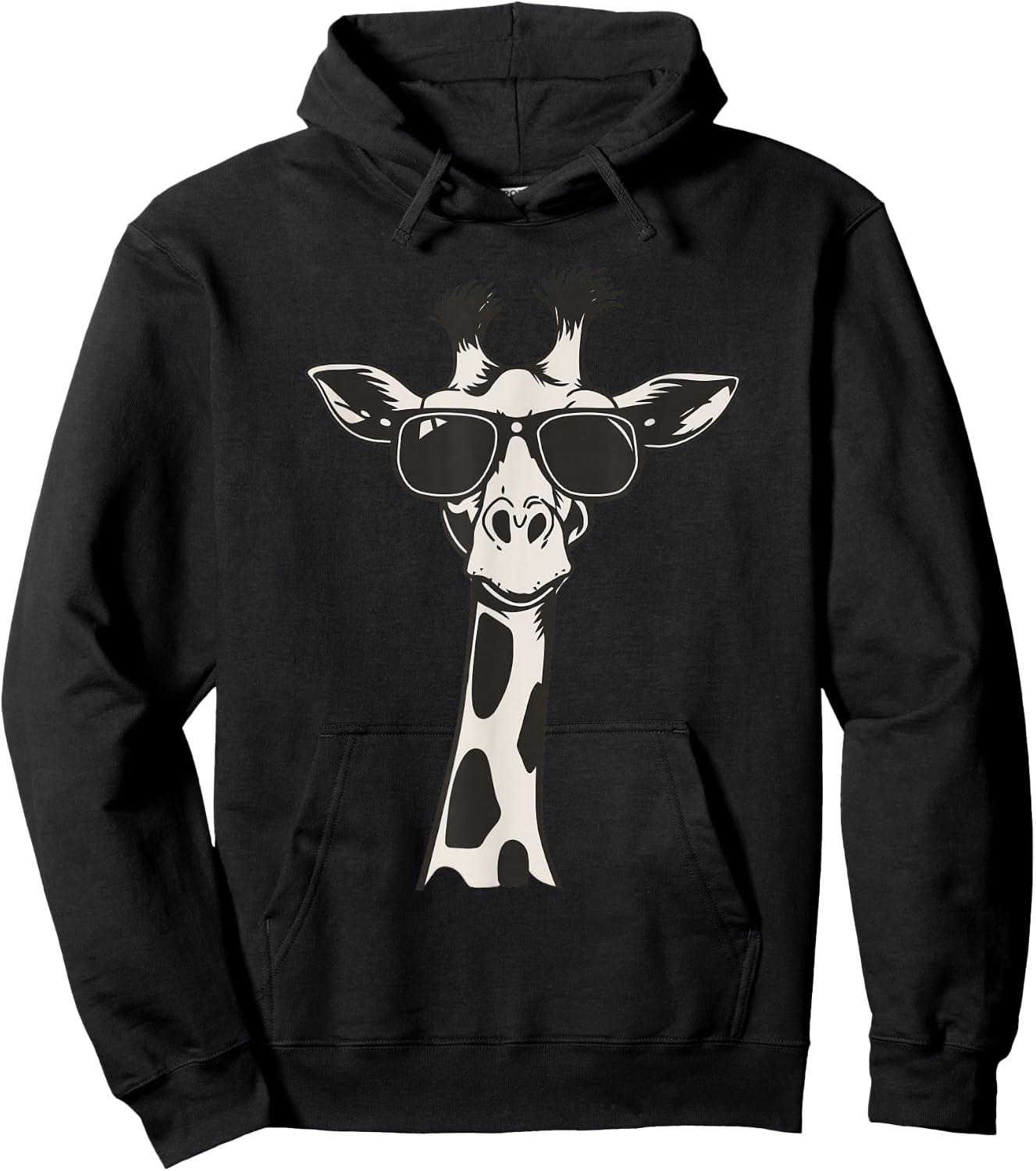 Cool Giraffe with Sunglasses Hoodie - Hoodie | Black