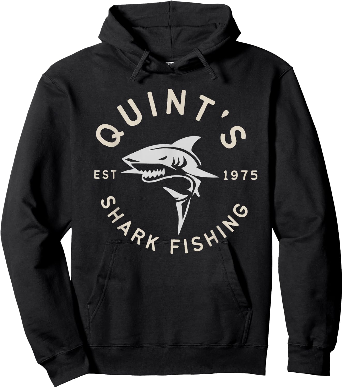 Vintage Quint's Shark Fishing 1975 Retro Hoodie - Hoodie | Black