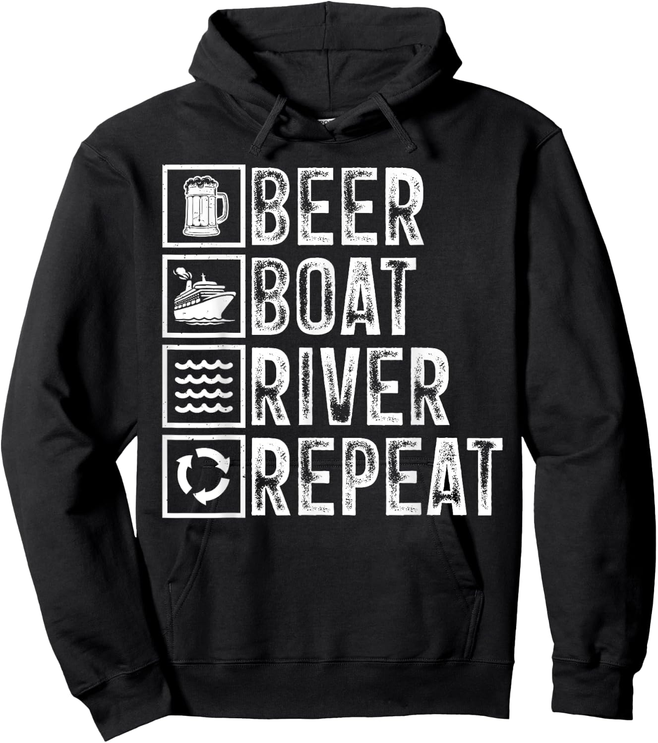 Funny Drinker River Sailing Drinking Beer Boat River Dad Hoodie - Hoodie | Black