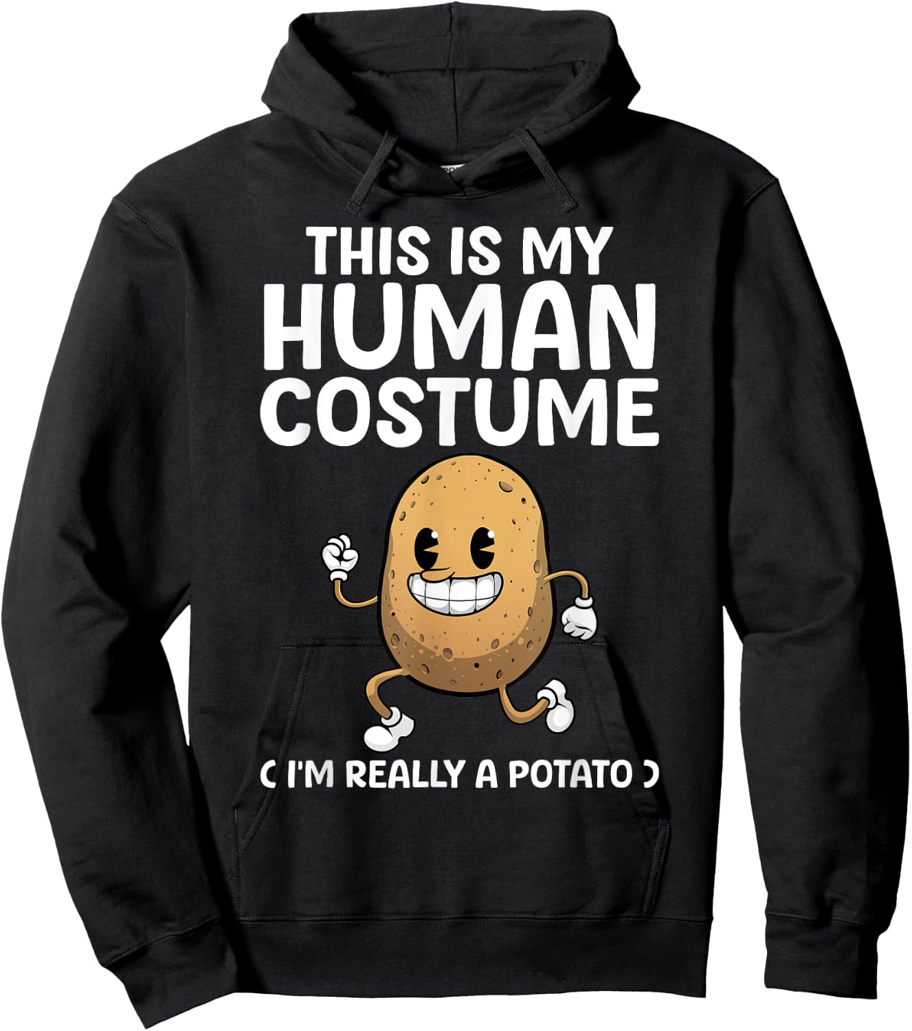 Funny Potato Costume Women Kids Adult Potato Novelty Hoodie - Hoodie | Black