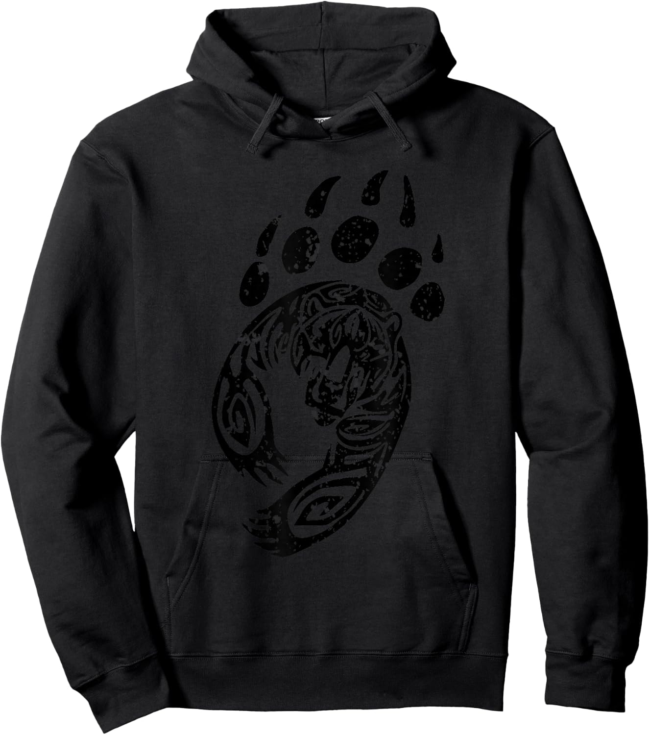 Bear Paw Print Grizzly Black Claw Art Hoodie - Hoodie | Black