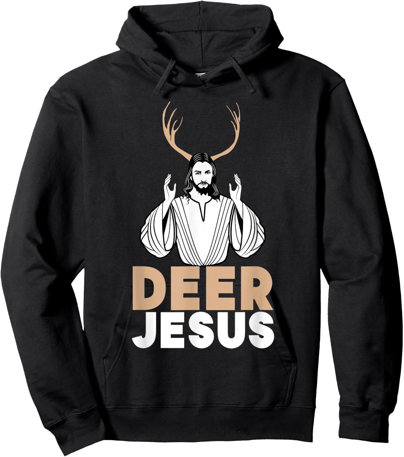 Funny Jesus Christian Meme Shirt - Dear Jesus Deer Jesus Hoodie - Hoodie | Black