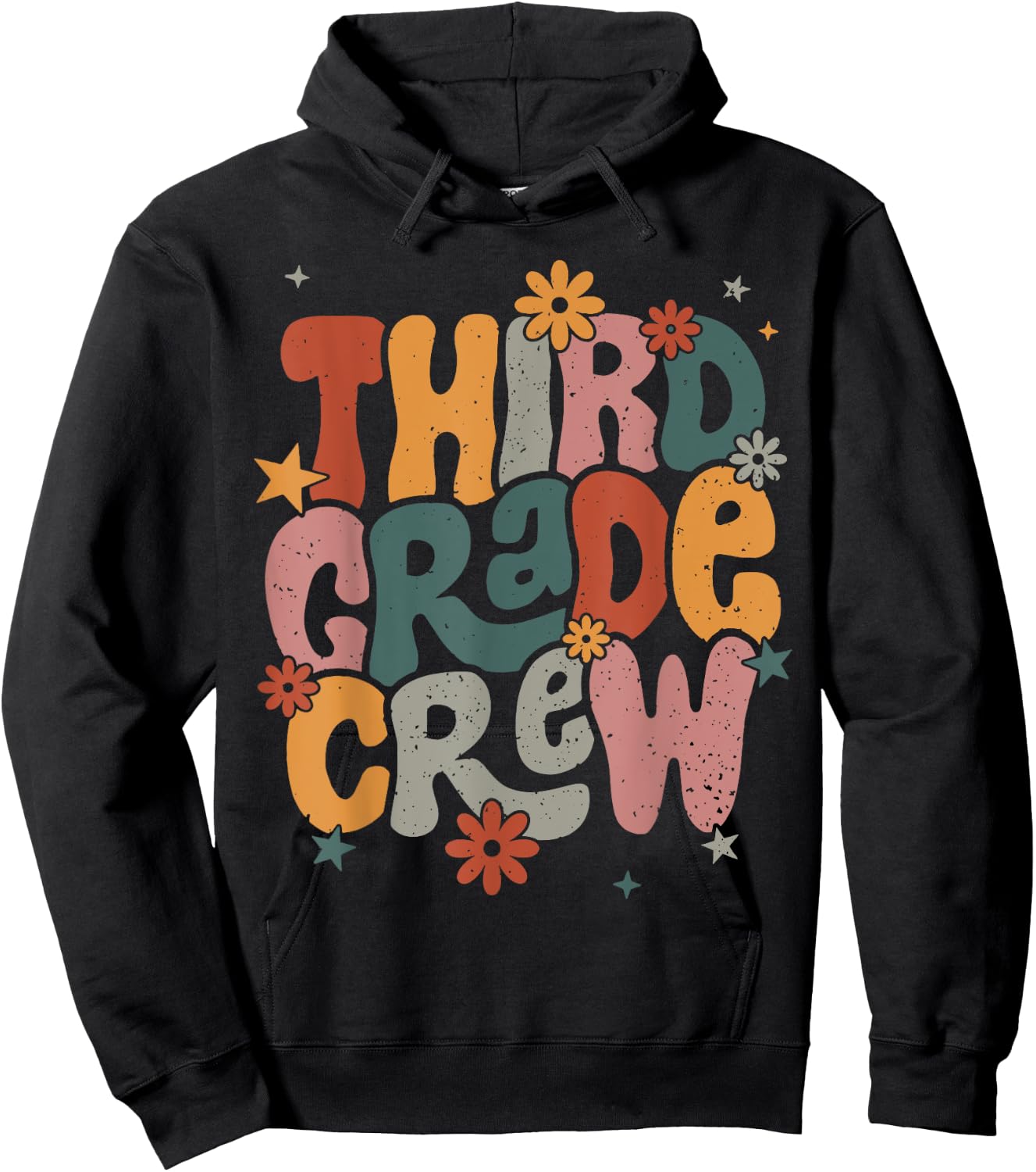 Retro Third Grade Crew Happy First Day Of School 3rd Grade Hoodie - Hoodie | Black