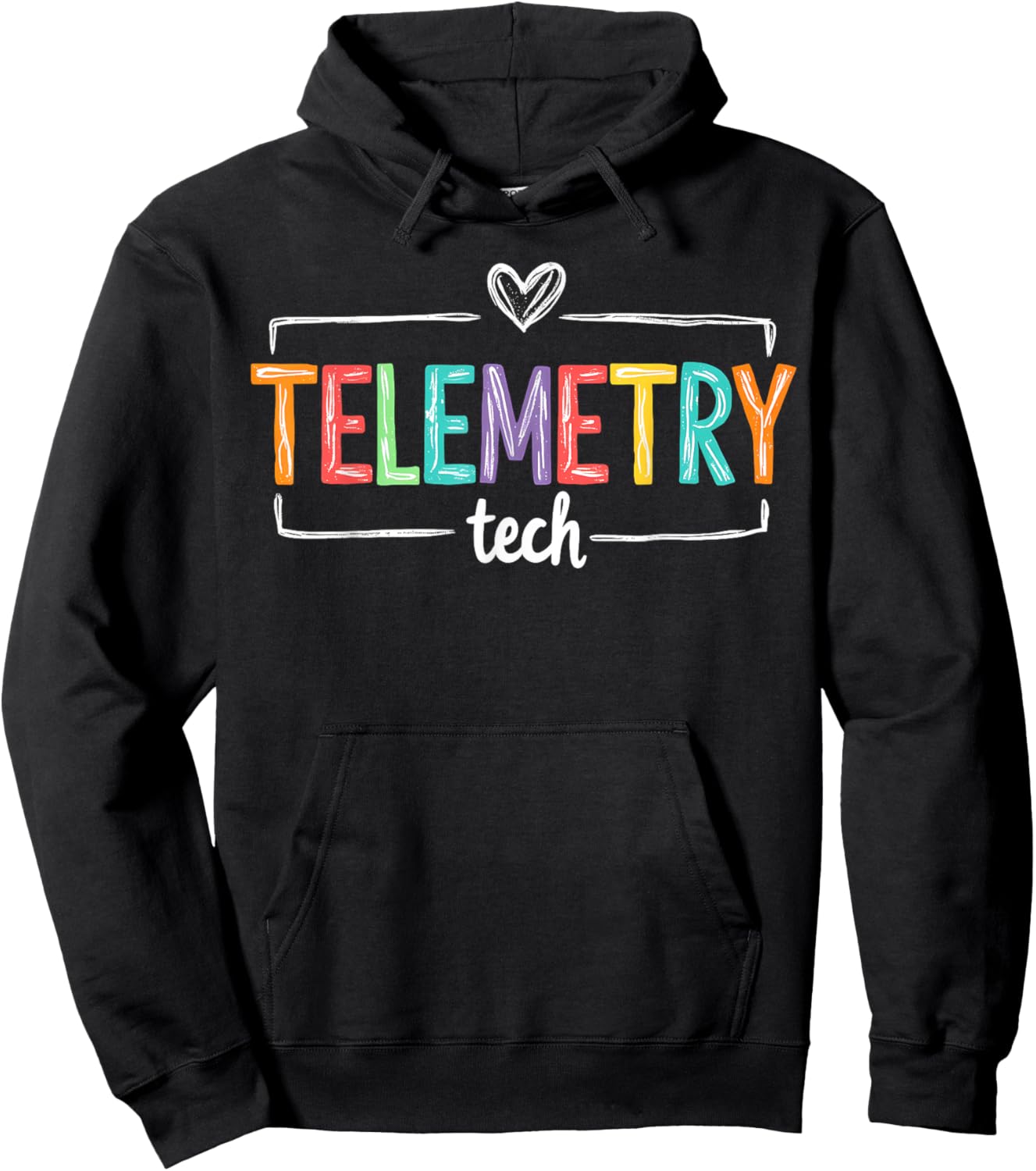 Heartbeat Electrocardiograph Cardiac Monitor Telemetry Tech Hoodie - Hoodie | Black