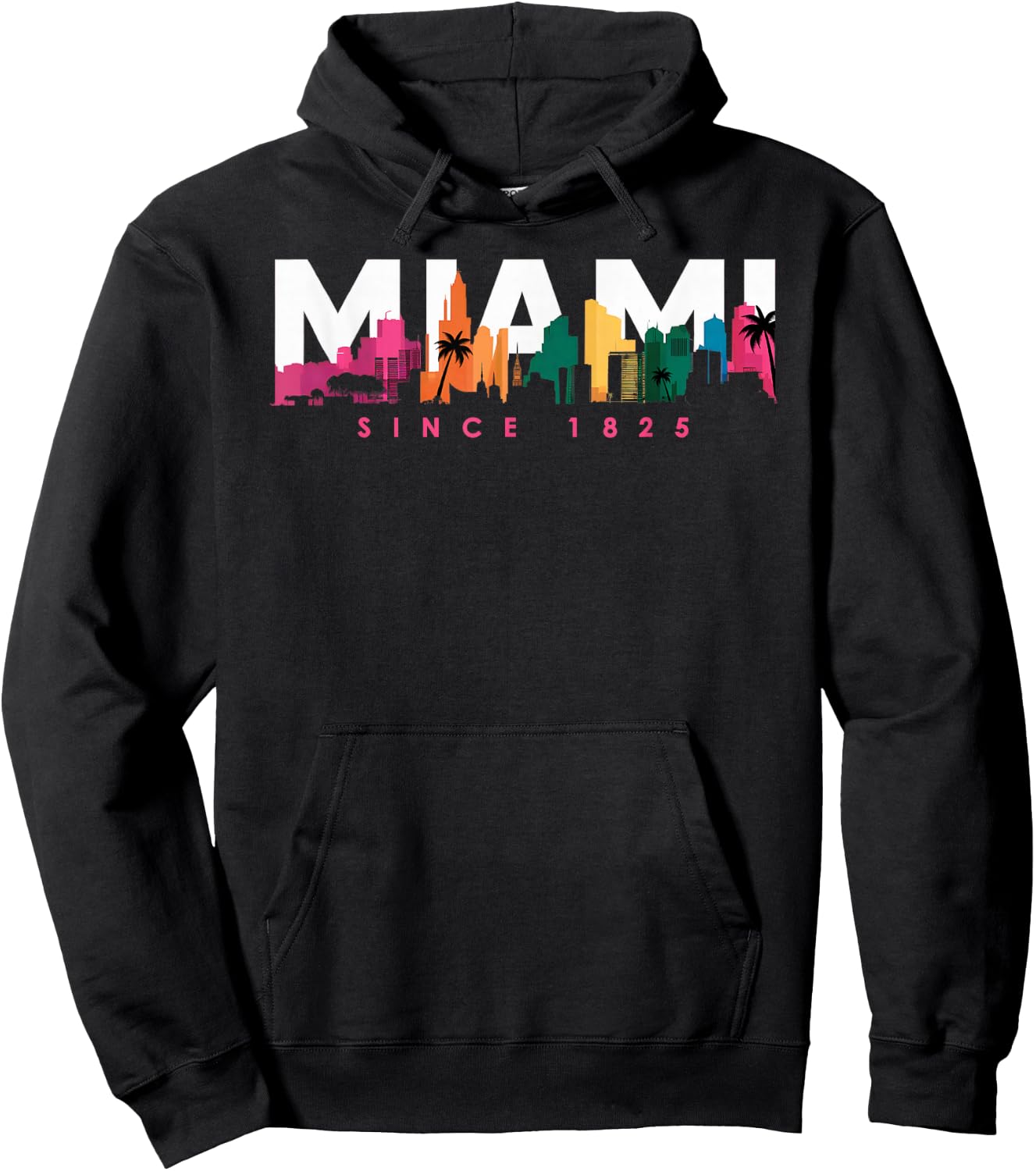 Miami Shirts Florida Vibrant Colorful Souvenir Miami Hoodie - Hoodie | Black