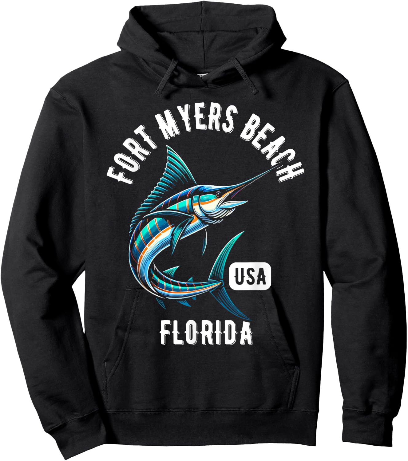 Fort Myers Beach Florida USA Fishing Design Hoodie - Hoodie | Black