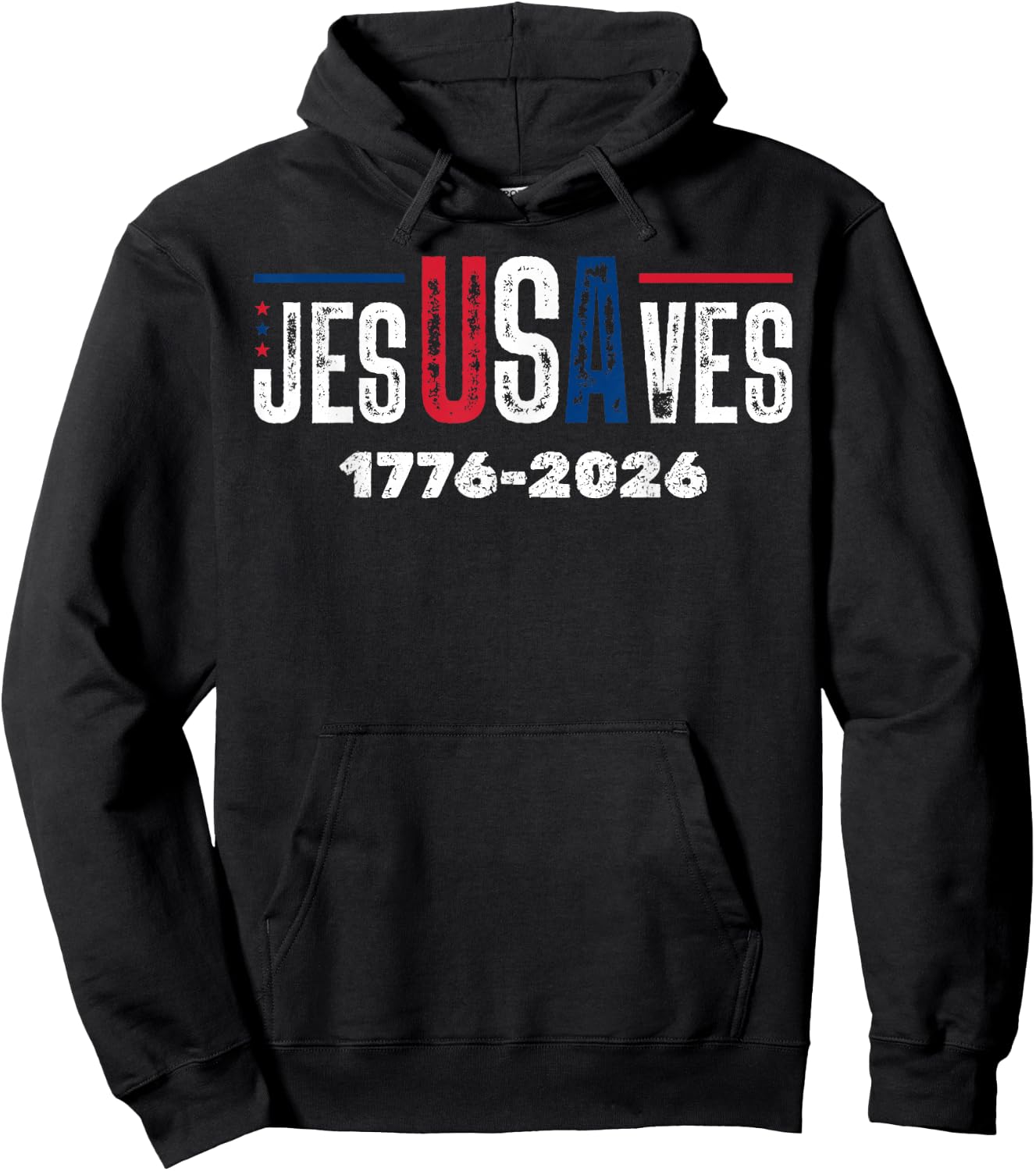Jesus Save USA JesUSAves 1446 2026 USA 250 Hoodie - Hoodie | Black