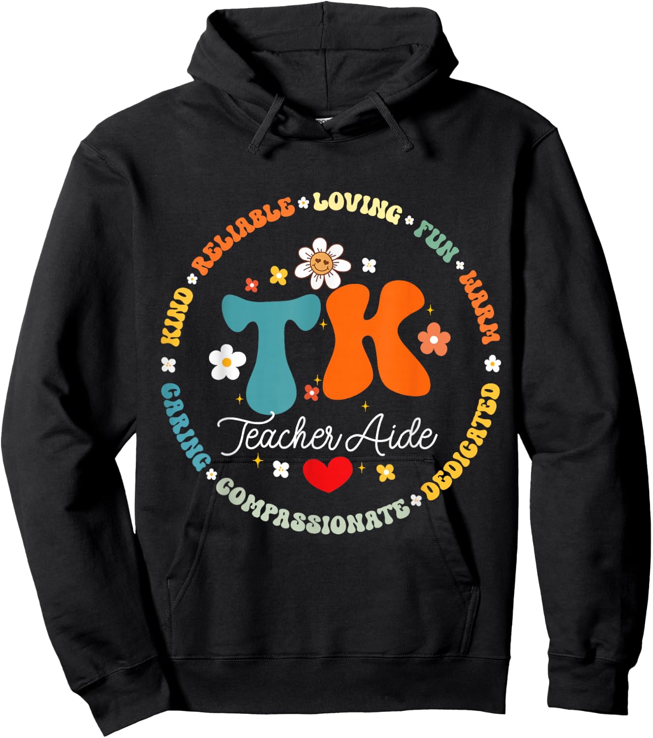 TK Teacher Aide Squad Transitional-Kindergarten Back School Hoodie - Hoodie | Black