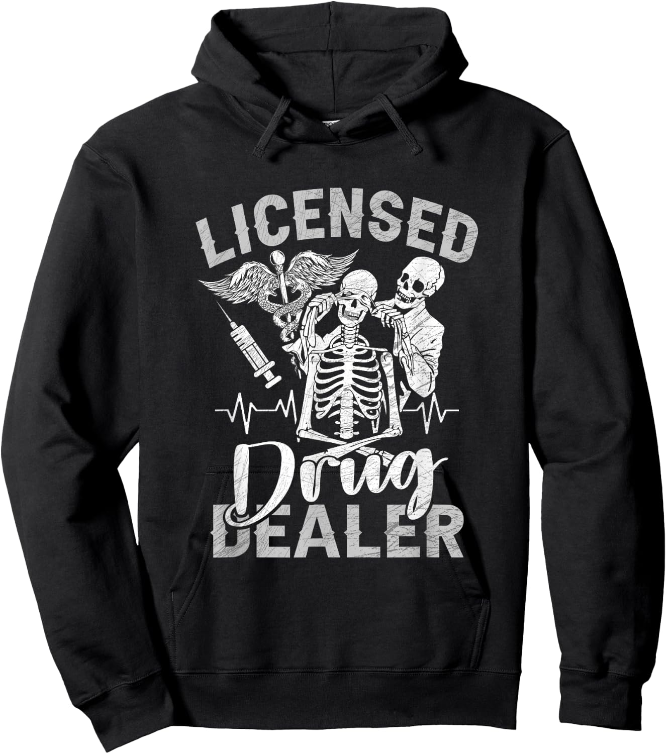 Skeleton Licensed Drug Dealer Trafficker Design Pharmacist Hoodie - Hoodie | Black
