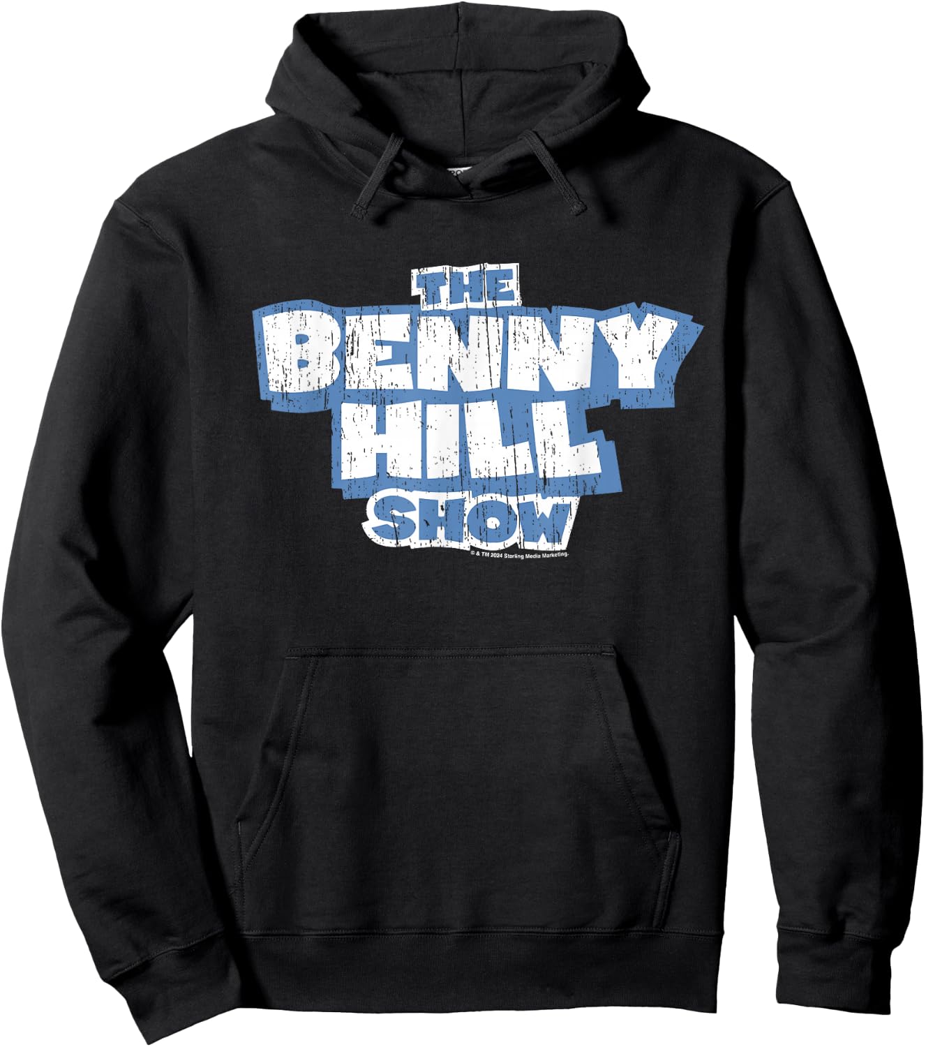 Benny Hill The Benny Hill Show Logo Distressed Hoodie - Hoodie | Black