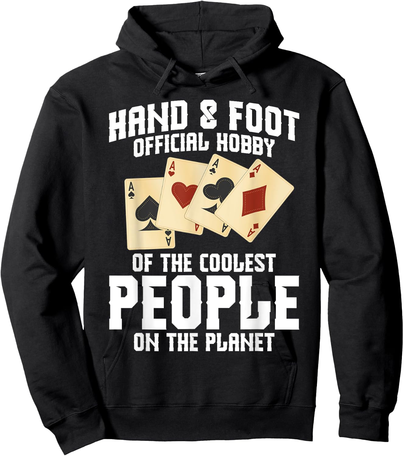 Hand&Foot Score Partner Card Game Set Player Hand and Foot Hoodie - Hoodie | Black