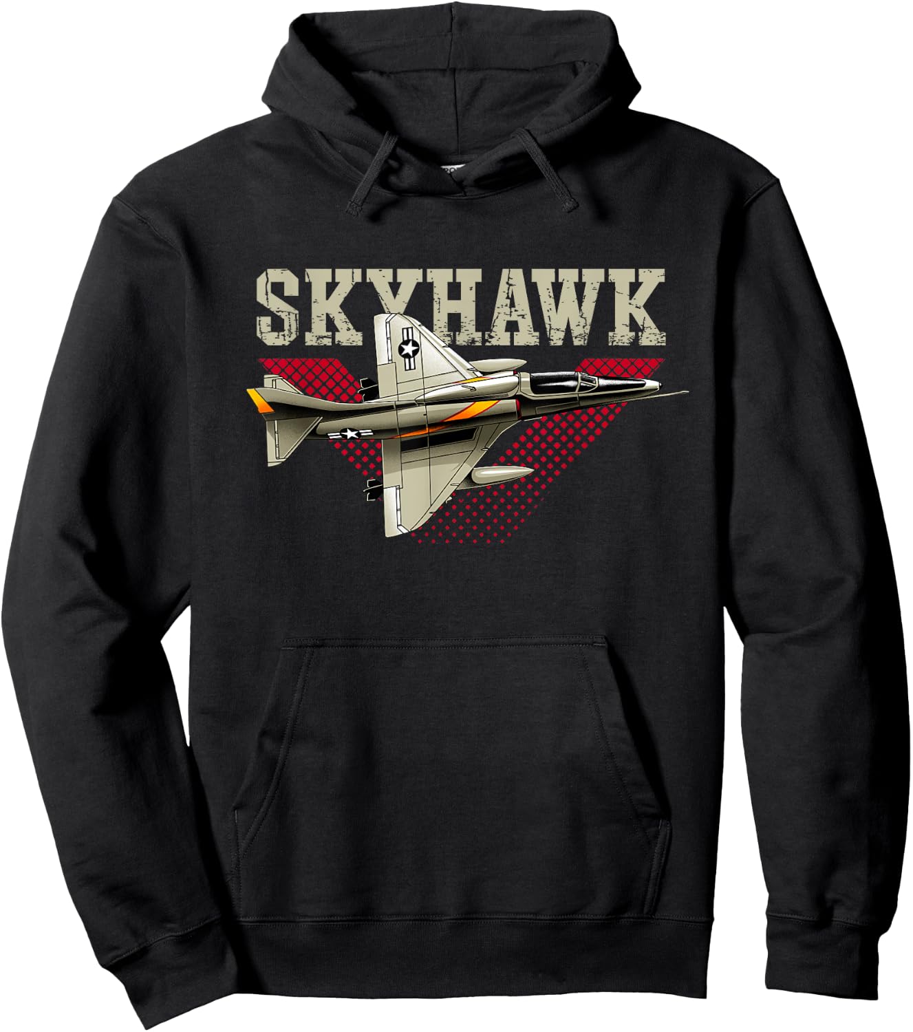 USA Military Warbird Airplane Skyhawk Hoodie - Hoodie | Black
