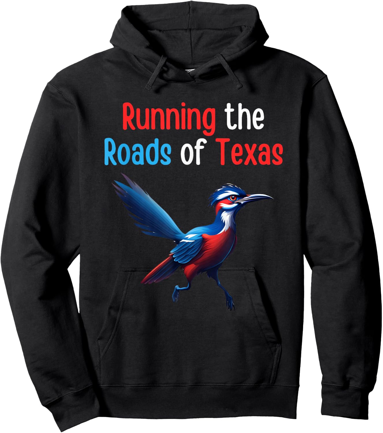 Texas Running The Roads Red White Blue Roadrunner Hoodie - Hoodie | Black
