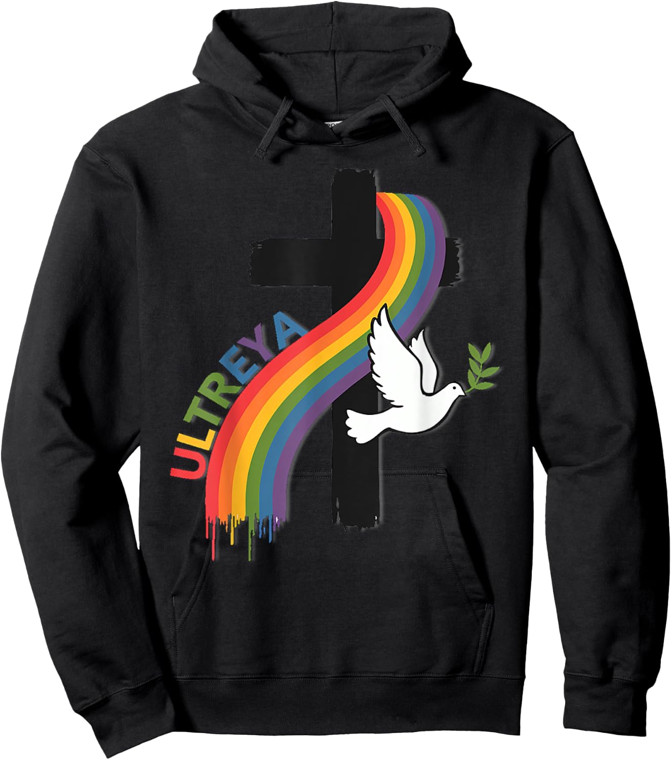 DeColores Cursillo Rainbow Rooster Catholic Hoodie - Hoodie | Black