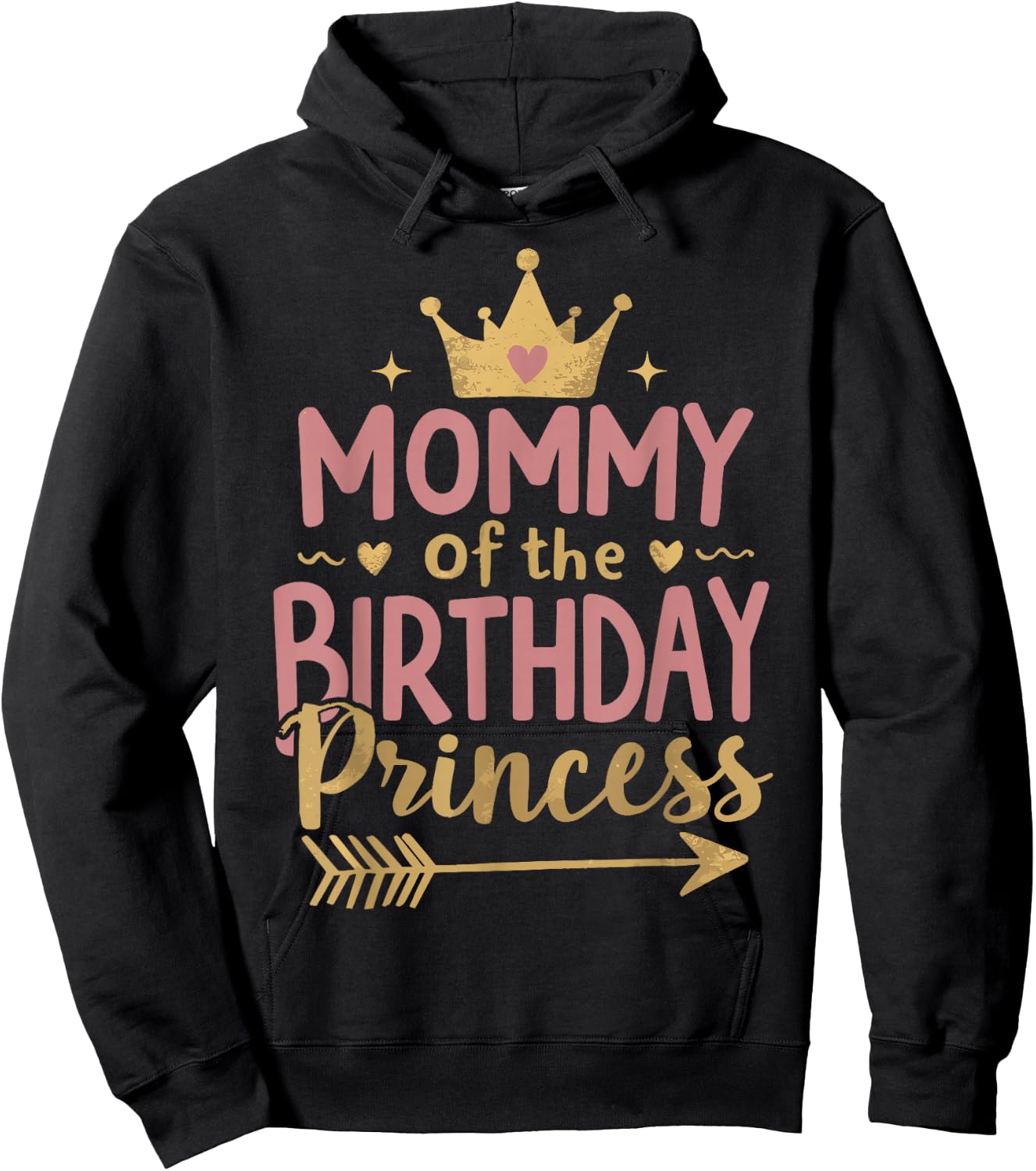 Mommy of The Birthday Princess Birthday Family Hoodie - Hoodie | Black