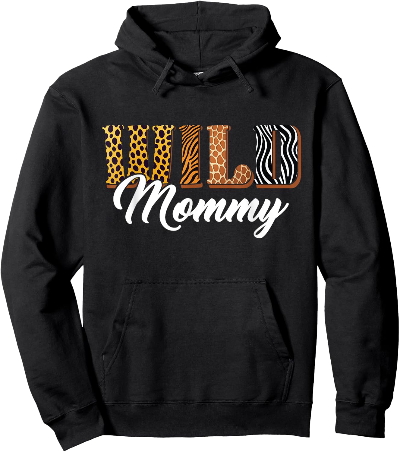 Wild Mommy Zoo Safari Jungle Animal Birthday Matching Family Hoodie - Hoodie | Black