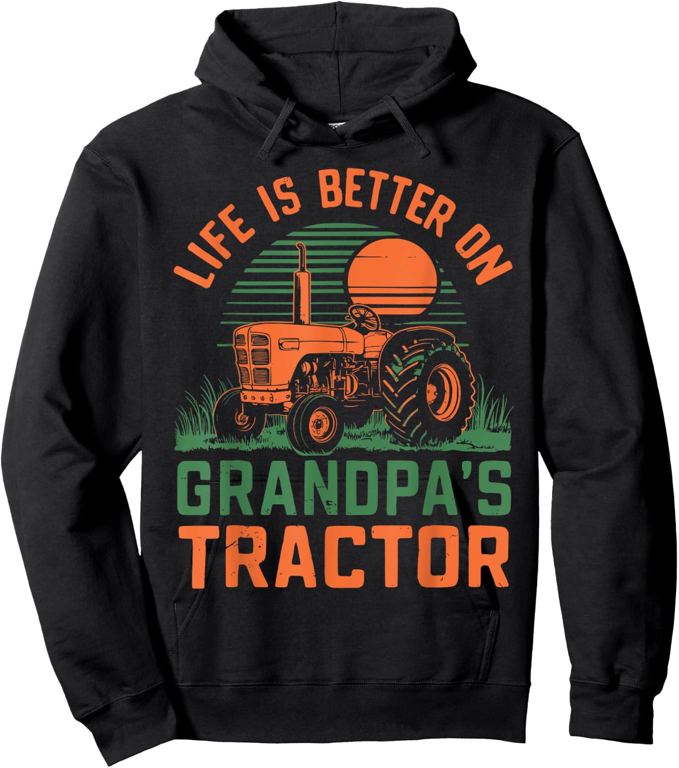 Young Farmer Tractor Boy Life Is Better On Grandpa's Tractor Hoodie - Hoodie | Black