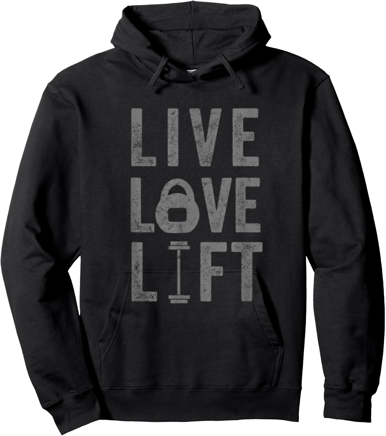Live Love Lift Funny Fitness Weight Lifting Gym Workout Hoodie - Hoodie | Black