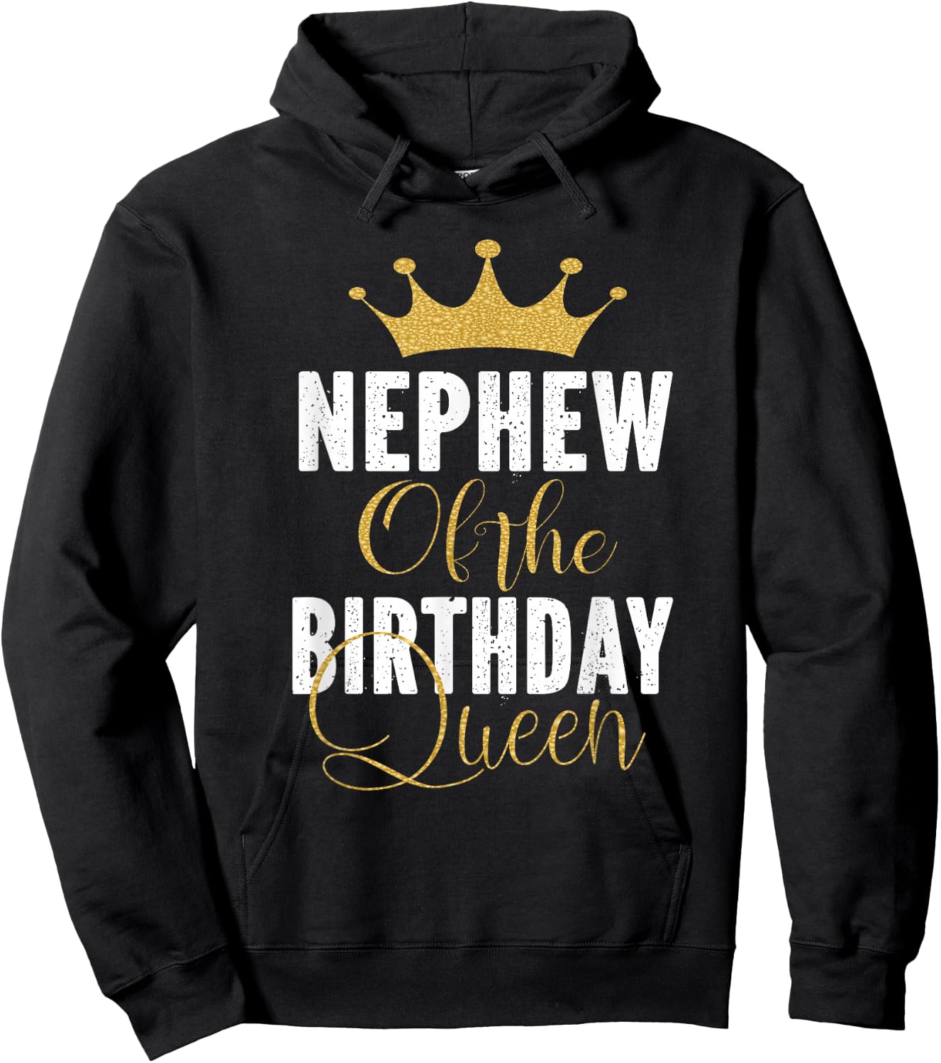 Nephew Of The Birthday Queen Women Bday Party Gift Hoodie - Hoodie | Black