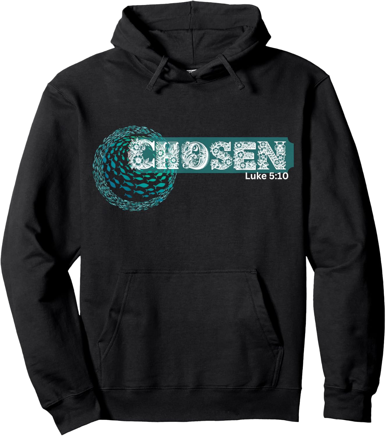 CHOSEN x Fish swim against current x Bible verse Hoodie - Hoodie | Black