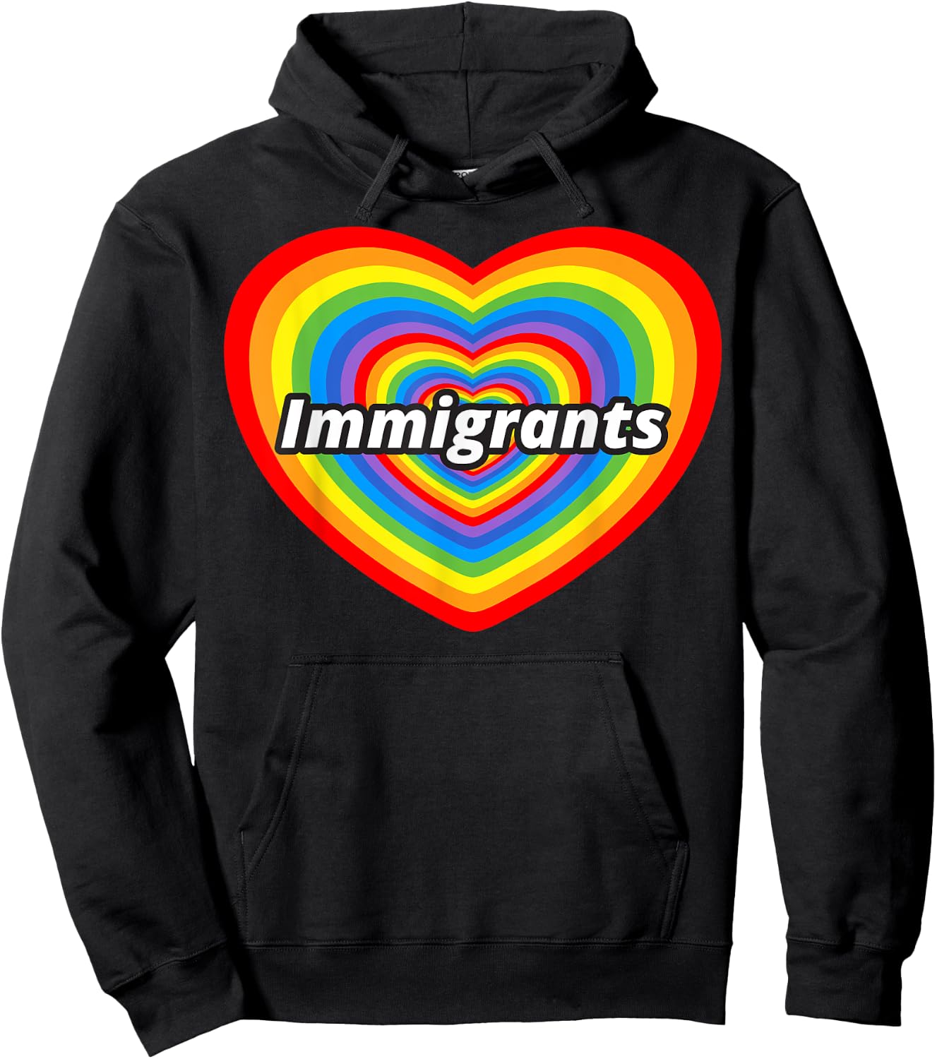 I Love Immigrants Heart Pro-Immigration Immigrants Welcome Hoodie - Hoodie | Black