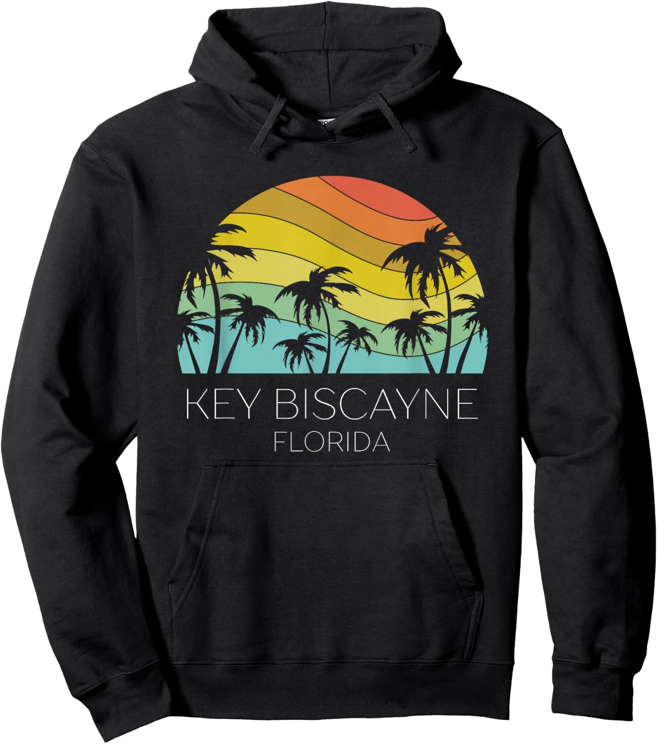 Key Biscayne Florida Beach Retro Souvenir Summer Keys Surf Hoodie - Hoodie | Black