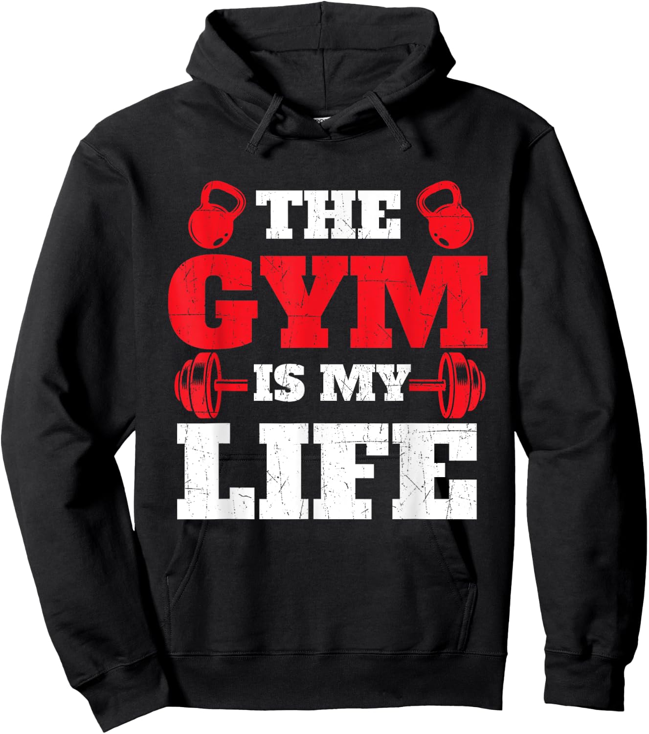 The Gym Is My Life - Workout Gym Weightlifting Bodybuilding Hoodie - Hoodie | Black