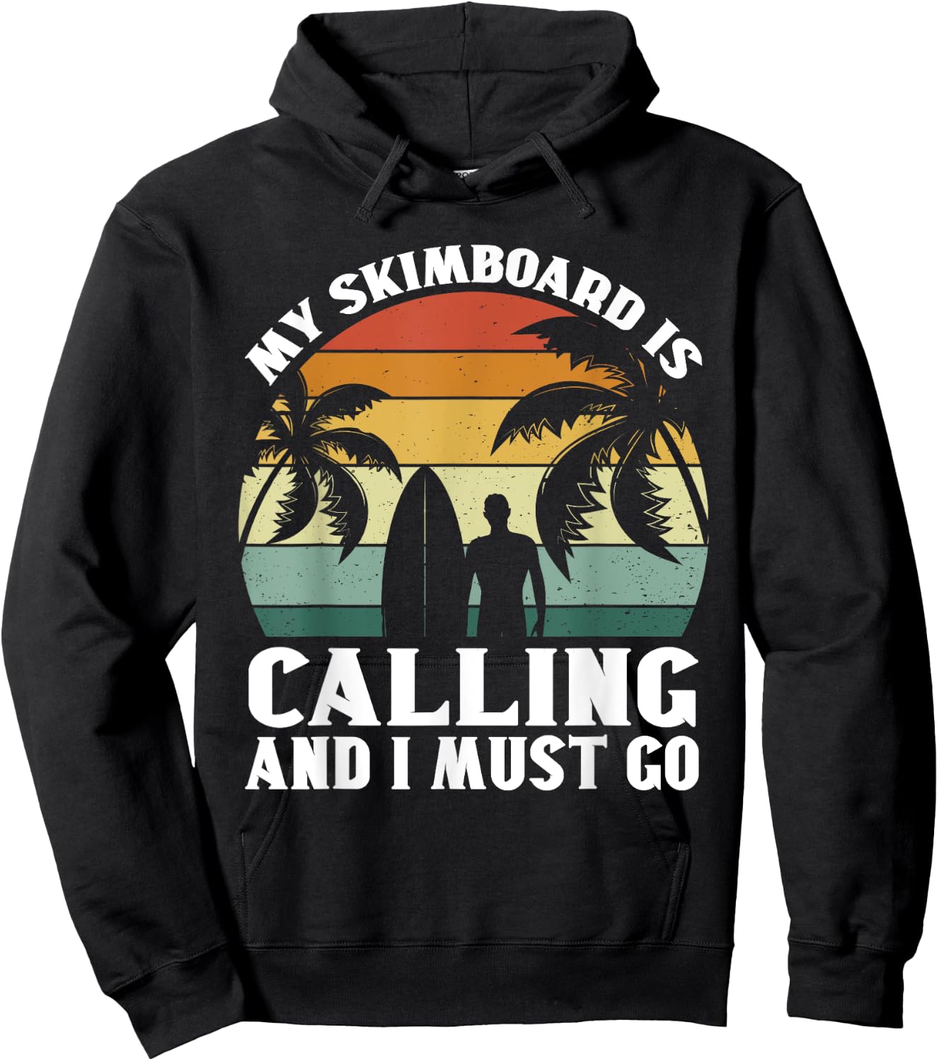 Funny Skimboarder Skimming Surfboard Skimboard Surfer Hoodie - Hoodie | Black