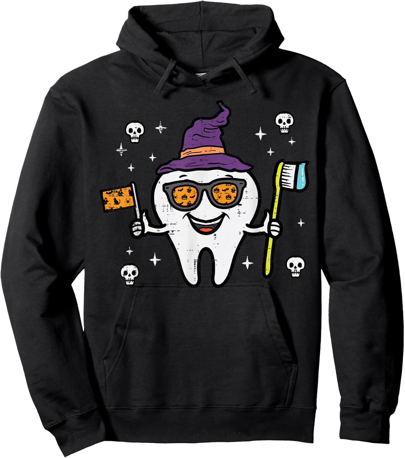 Halloween Dentist Tooth Teeth Dental Costume Women Men Kids Hoodie - Hoodie | Black