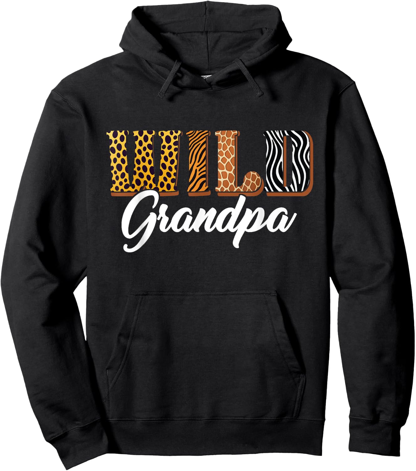 Wild Grandpa Safari Jungle Animal Birthday Matching Family Hoodie - Hoodie | Black